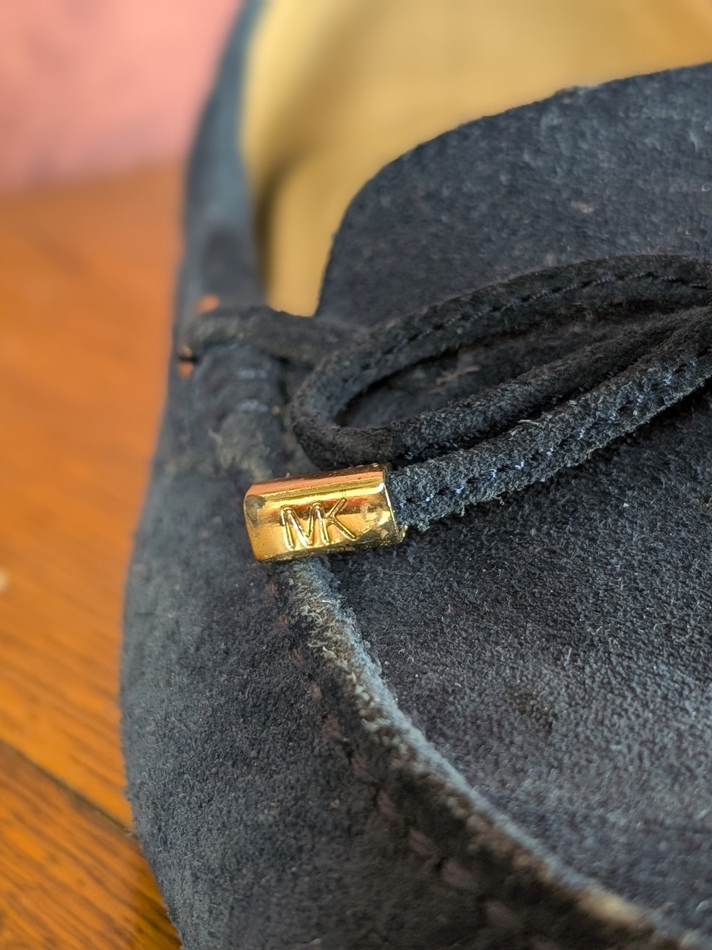 Michael Kors Navy Suede Bow-Accent Driving Loafers - Picture 2 of 11